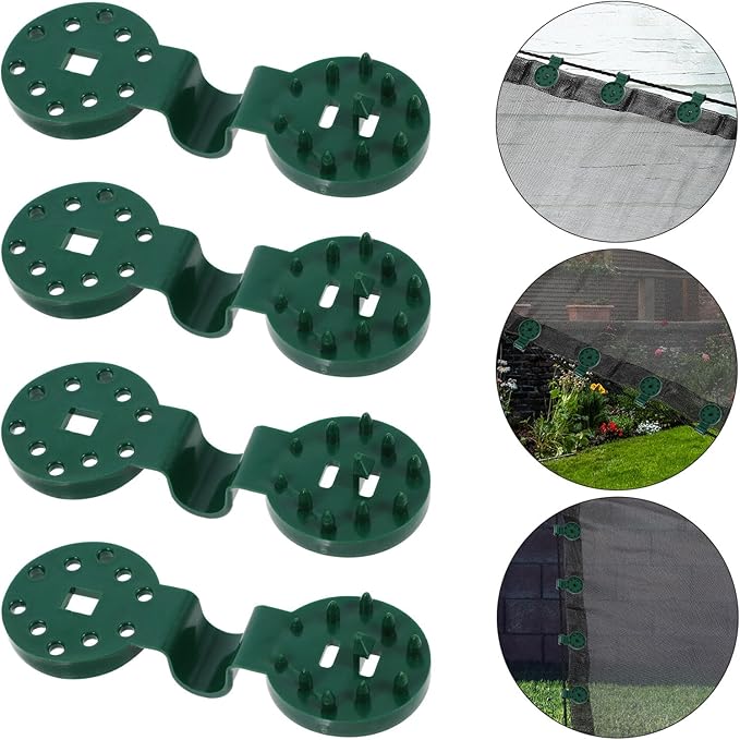 TIDTALEO 50pcs Green Shade Cloth Clips Garden Net Clamps for Greenhouse Film Fixing Sturdy Backyard Agricultural Net Accessories