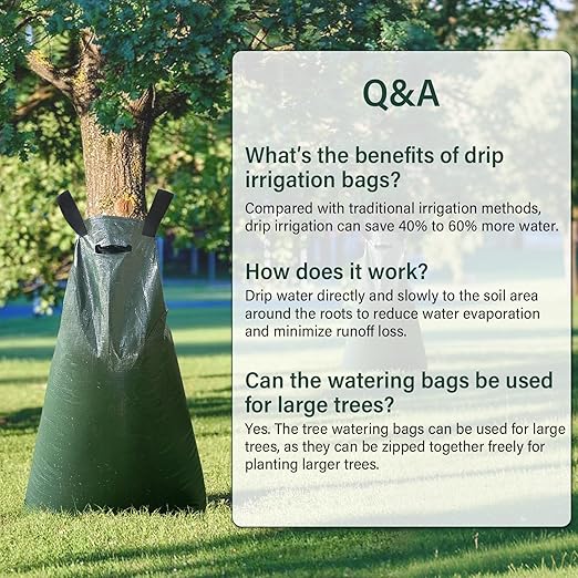 3 Pack Tree Watering Bags, 20 Gallon Slow Release Gator Bags for Trees, Durable PVC Tree Drip Irrigation Bags with Heavy Duty Zipper, Deep Root Targeting