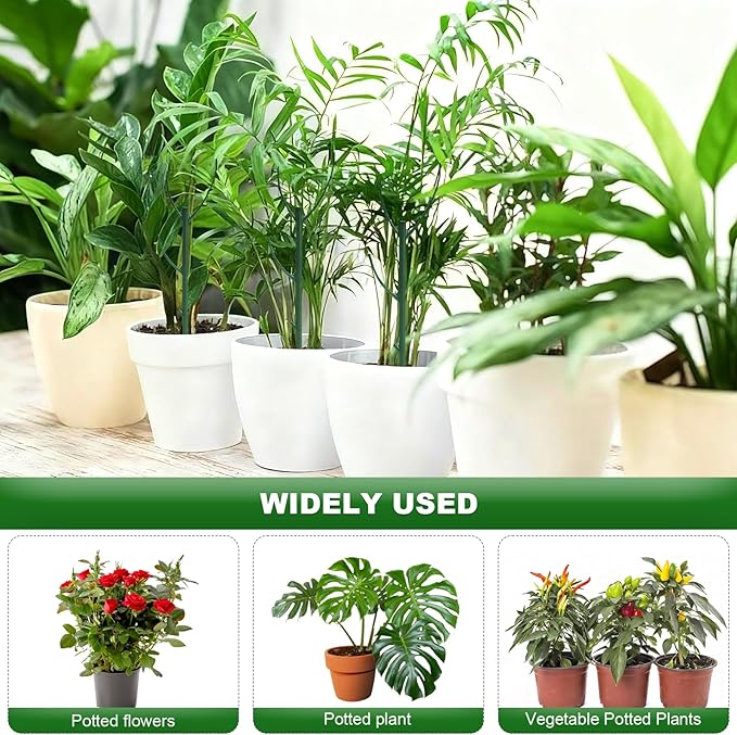 10pack Adjustable Plant Support Pole Stackable Indoor/Outdoor Support Pole with Clamps, Suitable for Supporting Monstera and Climbing Plants, Garden Accessories, Perfect Replacement for Plant Stakes