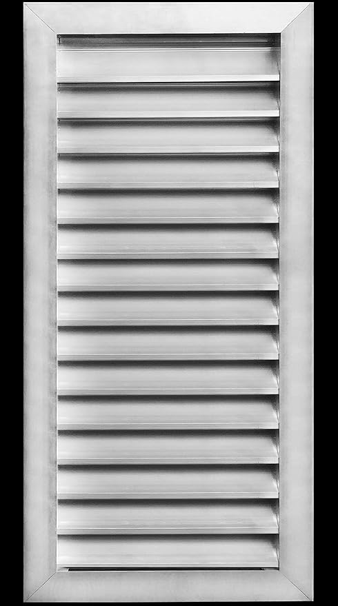 HVAC Premium 16"W x 34"H Aluminum Exterior Gable Louver Vent for Walls & Crawlspace - Weather-Resistant Air Grille with Screen Mesh - [Outer Dimensions 17.75"W x 35.75"H]