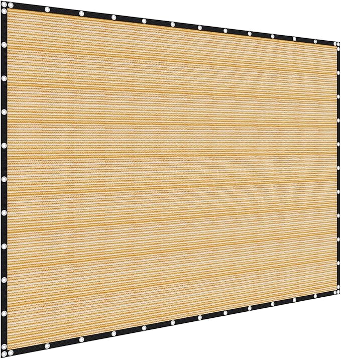 VEVOR 90% Sun Shade Cloth, 12 x 20 ft Pergola Shade Cover with Stainless Steel Grommets, Sun Shades Canopy Privacy Screen with 160 GSM HDPE Material, for Outdoor, Patio, Garden, and Backyard (Beige)