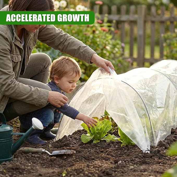 10 ft Portable Greenhouse with Quick-Release Tech Garden Tunnel Shade Net Cover, Sun & Heat Protection for Vegetables & Plants, Includes Hoops & Stakes(White,1 Pack)