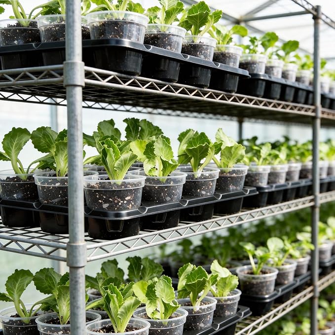 homenote 4 Inch Seed Starting Trays with Clear Nursery Pots, 5-Pack 12-Cell Seedling Starter Trays & 4" Nursery Pots 60 Pcs with Drainage, Plant Starter Germination Trays for Indoor Outdoor Growing