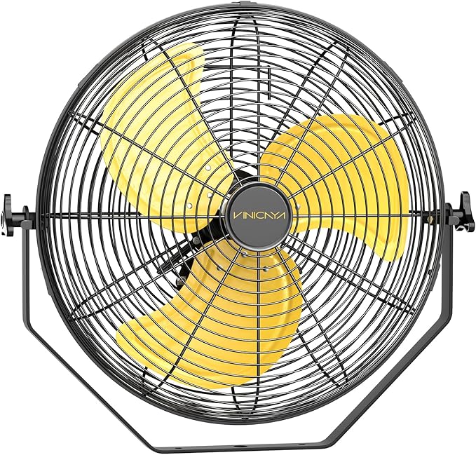 VINICAYA 18 Inch Industrial Wall Fan, 4800 CFM Metal Wall Mount Fans with Poweful Motor, 3 Speed, Heavy Duty Fan Indoor for Covered Patio, Greenhouse, Gazebo, and Garage, UL Listed