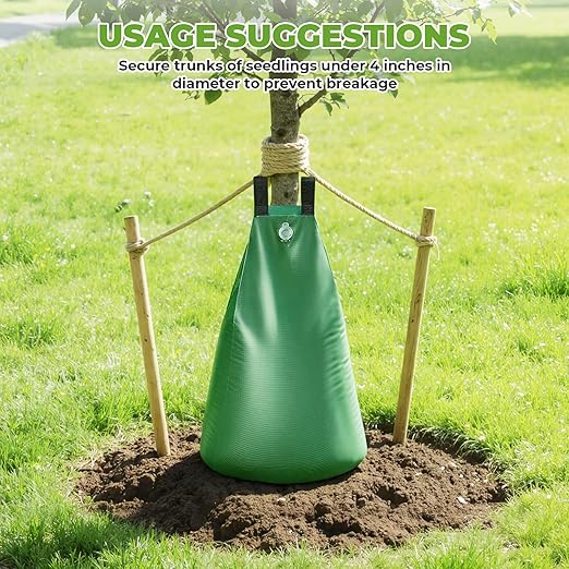 HIRALIY 20 Gallon Tree Watering Bag, 2 Pack, Slow Release 1-5 Days, Deep Root & Automatic Drip Irrigation System, for Multi-Trunk Newly Planted Small Trees and Shrubs