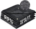 LOVE STORY 20x30FT 90% Black Garden Shade Cloth, Sun Shade Cover Net Mesh Tarp with Grommets, Sunblock Net for Garden,Greenhouse,Plants and Patio