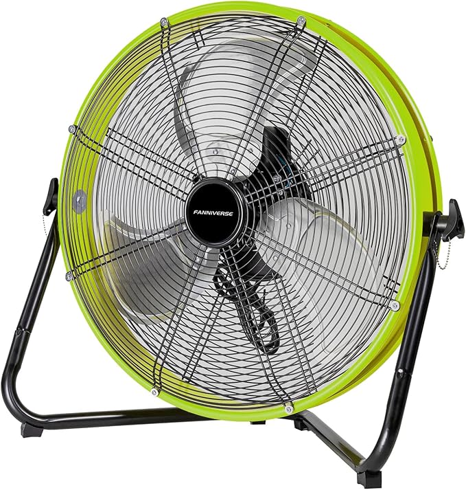 20 In High Velocity Floor Fan Pro, 4500CFM 3 Speed Industrial Metal Floor Fan with Wall Mount for Commercial, Residential, Warehouse, Covered Patio, Shop, Garage, Barn - UL Safety Listed