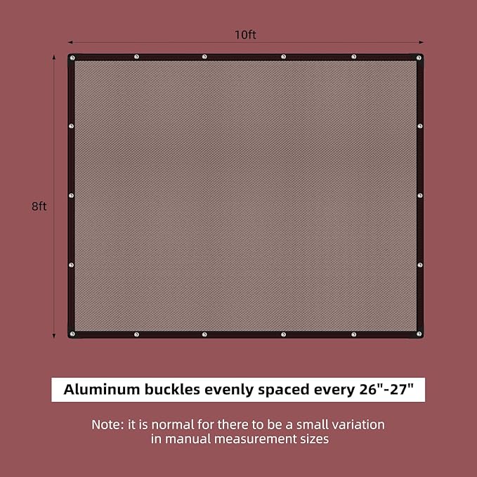 40% Shade Cloth, 8x10FT Black Heavy Duty Mesh Screen Tarp with Grommets for Patio, Canopy, Garden, Porch, Greenhouse, Pools, Garage