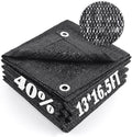 Cool Area 40% Sun Shade Cloth Mesh Tarp with Grommets for Plant Cover 13x16.5ft Patio Canopy Garden Pergola Greenhouse Car Barn Kennel Black