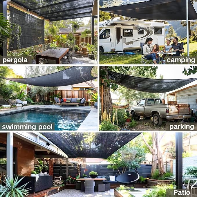 BeGrit Shade Cloth for Garden 50% 6x13ft with Grommets Sunblock Sun Mesh UV Resistant Net for Plants,Greenhouse,Patio,Chicken Coop(Black)