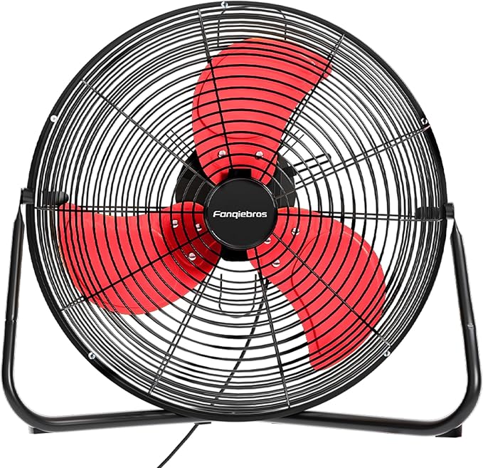 18" High Velocity Floor Fan, 3800 CFM Heavy Duty Industrial Floor Fan, 3 Speed, 360 Degree Tilt, Wall Mounted & Floor Design for Warehouse, Basement, Factory, Barn, Garage - UL Safety Listed