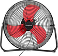 18" High Velocity Floor Fan, 3800 CFM Heavy Duty Industrial Floor Fan, 3 Speed, 360 Degree Tilt, Wall Mounted & Floor Design for Warehouse, Basement, Factory, Barn, Garage - UL Safety Listed