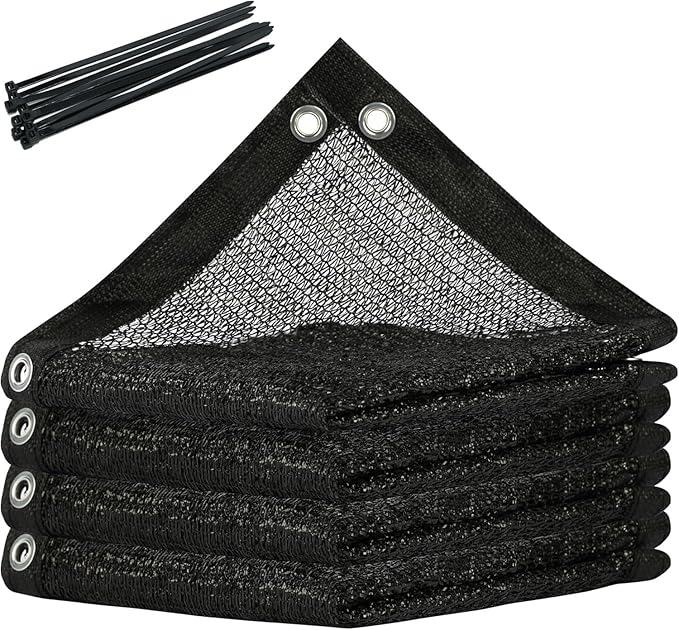 ColourTree 50% Black Shade Cloth Custom Size 17FT x 70FT Mesh Tarp, UV Resistant Netting with Upgrade Grommets for Plant Cover, Greenhouse, Chicken Coop, Barn, Kennel, Garden. (We Make Custom Size)