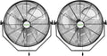 20 in. Industrial Wall Mount Fan, 4600 CFM 3-Speeds High Velocity Fan with Sealed Motor, Heavy Duty Metal Barn Fans for Garage, Workshop and Warehouse, 2 Pack, UL Listed