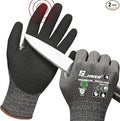 Schwer ProGuard Highest Level Cut Resistant Work Gloves PR3326 for Extreme Protection，ANSI A9 Cut Gloves with Reinforced Thumb, Non Slip, Durable, Touch-screen, Black 2 Pairs（L）