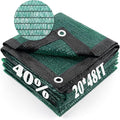 Cool Area 40% Sun Shade Cloth Mesh Tarp with Grommets for Plant Cover 20x48ft Patio Canopy Garden Pergola Greenhouse Car Barn Kennel Dark Green