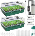 Self-Watering Seed Starter Tray with Grow Light,120-Cell Seed Starter Kit with Humidity Dome,Seed Germination Kit,User-Friendly Plant Germination Trays for Indoor Plants (2-Pack 120-Cell)