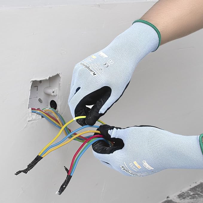 Kebada 60-Pairs Small Work Gloves for Men and Women, Nitrile Coated Safety Protective Gloves with Grip, Ideal for Warehouse, Delivery, Light Duty Construction Work