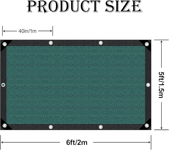 80% Sun Shade Cloth,Pergola Shade Cover Canopy with Grommets,Sun Screen Fabric Tarp for Patio,Outdoor,Garden,Backyard[Green 5×6FT]