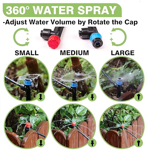Maotong 240FT Drip Irrigation System Kit New Quick-Connect, Automatic Garden Watering Misting System for Greenhouse, Yard, Lawn, Plant with 1/2 inch Hose 1/4 inch Distribution Tubing and Accessories