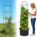 Large Trellis, Garden Obelisk Trellis for Climbing Plants Outdoor, 69" Metal Trellises for Tomato Cucumber Grape Clematis Rose Vine Support, Heavy Duty Fit 25-Gallon Container Raised Bed, Freestanding