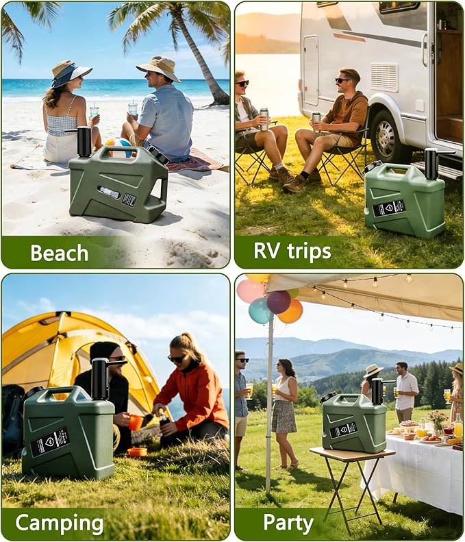 5 Gallon Water Jug with Electric Water Dispenser,BPA Free Leak Proof Camping Water Pump,Type-C Rechargeable Portable Water Container with Spigot for Outdoor Camping, Hiking, Emergency Water Storage