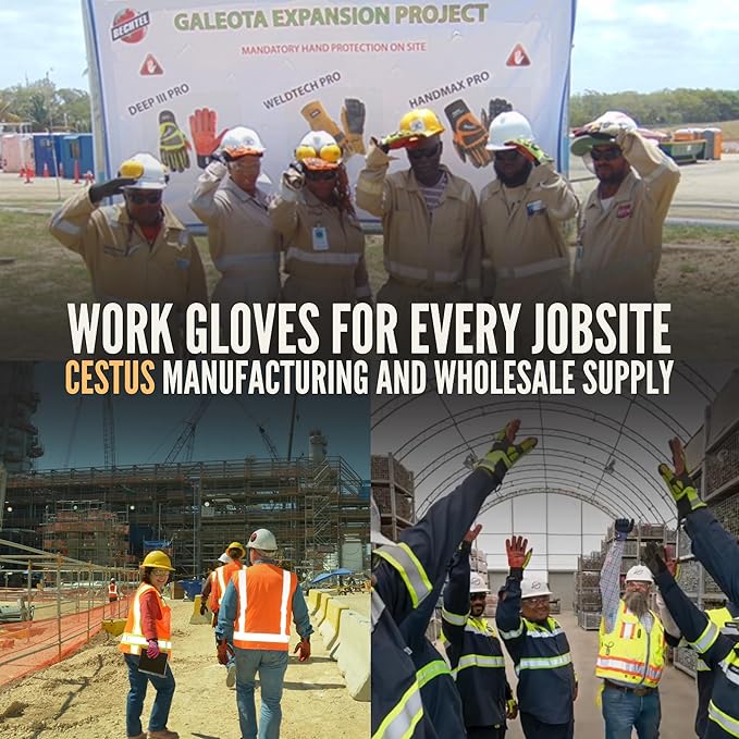 Cestus 5207, Winter Work Gloves for Men, ANSI Cut A9 (1,3,10,50 Pairs) Insulated Waterproof Impact Gloves for Cold Weather