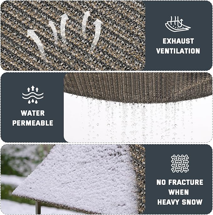 90% Sun Shade Cloth, Kesfitt 6x12FT Garden Shade Cover with Reinforced Grommets, Mesh Tarp Sun Privacy Screen for Greenhouse, Plant, Pergola, and Backyard Patio Sunshade