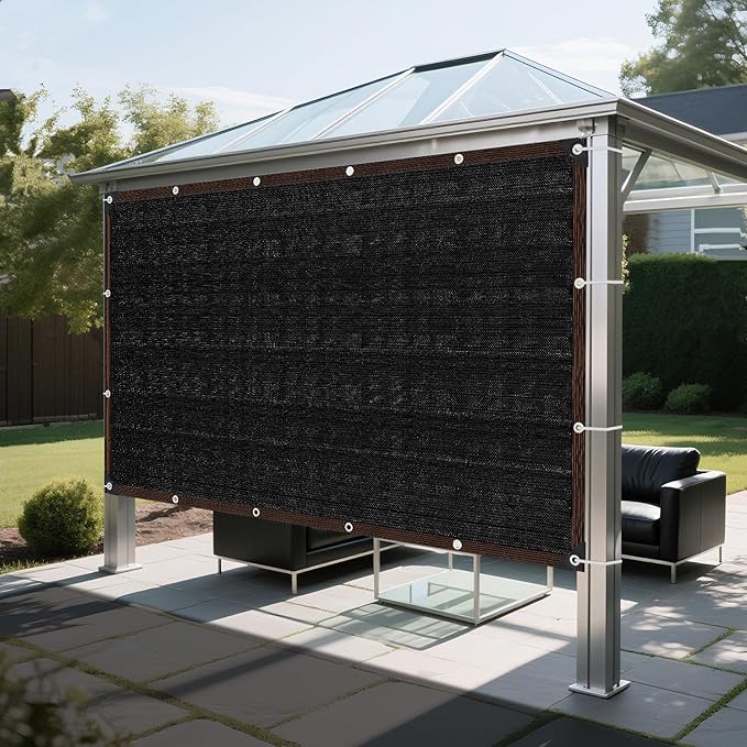 Shade Cloth for Garden, 3 x 12 FT 90% Sun Shade Cloth for Greenhouse, Patio, Plants Cover and Chicken Coops, Pergola Shade Cover Canopy, Mesh Tarp Sun Screens for Patio, Outdoor, Garden - Black