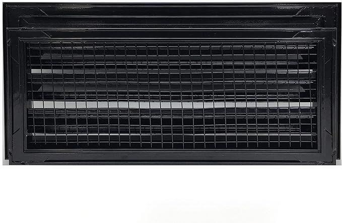 HVAC Premium 16"W x 8"H Aluminum Exterior Gable Louver Vent for Walls & Crawlspace - Weather-Resistant Air Grille with Screen Mesh - Black [Outer Dimensions 17.75"W x 9.75"H]