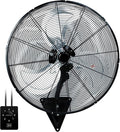 24" Wall Mount Fan, 8500CFM Heavy Duty Wall Fan with 3-Speed & Adjustable Tilt, High Velocity Industrial Oscillating Fans for Garage, Factory, Patio, Indoor, Porch, Shop & Commercial Use - ETL Listed