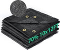 Kesfitt 70% Shade Cloth 10x12 ft, Breathable HDPE Mesh Sun Shade Tarp for Garden & Greenhouse, UV Resistant Outdoor Shade Fabric with Copper Grommets for Plants, Patio, Yard
