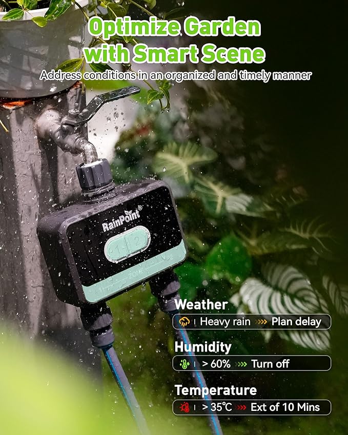 RainPoint WiFi Water Timer for Garden Hose,Blue