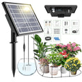 49FT Solar Drip Irrigation Kit with Digital Screen, Auto Watering Kit for 15 Pots, Solar-Powered Plant Watering,434 Timer Modes, 900ml/min Flow Indoor/Outdoor Garden, Balcony & Patio Irrigation System