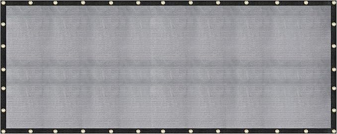 [Windscreensupplyco] 60-70% 12 FT. X 20 FT Mesh Tarp/Shade Cloth 9-Needle Knitted Heavy Duty Black with Grommets for Green House, Garden, pergola, Pools, Dump Truck - MT1220BLKX1