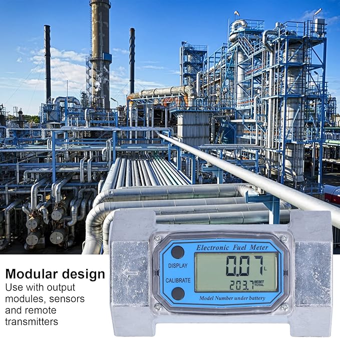 2in Meter Electronic Digital Fuel Liquid Water Gas Oil Flowmeter, 2.3V to 3.3V Smart Water Meter Pool Flow Meter, 2 Inch Flow Meter for Industrial Automation Fuel Water