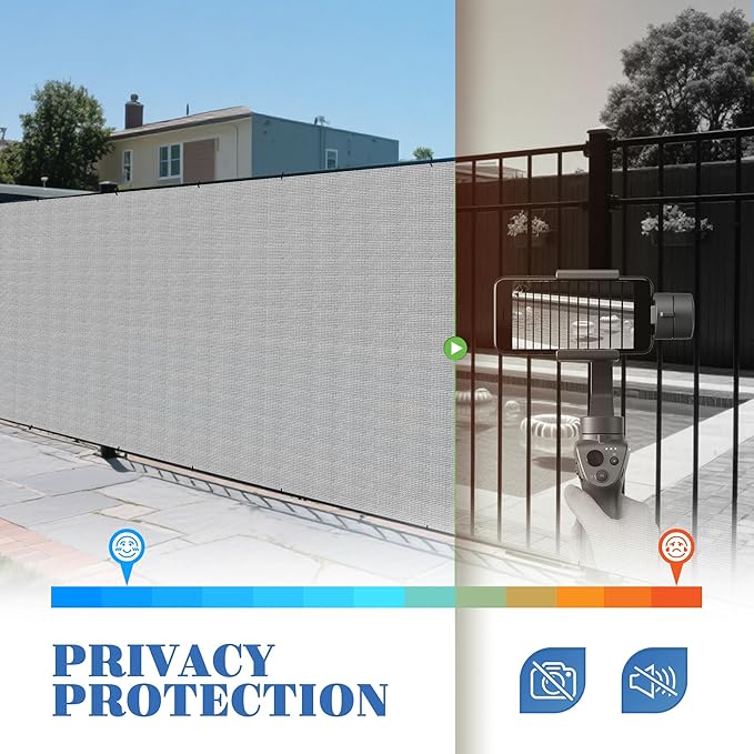 ECOOPTS 6'x39' Sun Shade Roll, Sun Shade UV Blockage Cover for Outdoor Backyard Patio Pergola Greenhouse Plants (Light Gray)