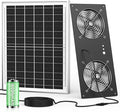 Solar Fan for Chicken Coop with Battery and Timer, 40W 18000 mAh Solar Powered Exhaust Fan for Greenhouse, Outdoor, Shed, Vent, Doghouses, Windows, RV, High Wind Speed, Rainproof
