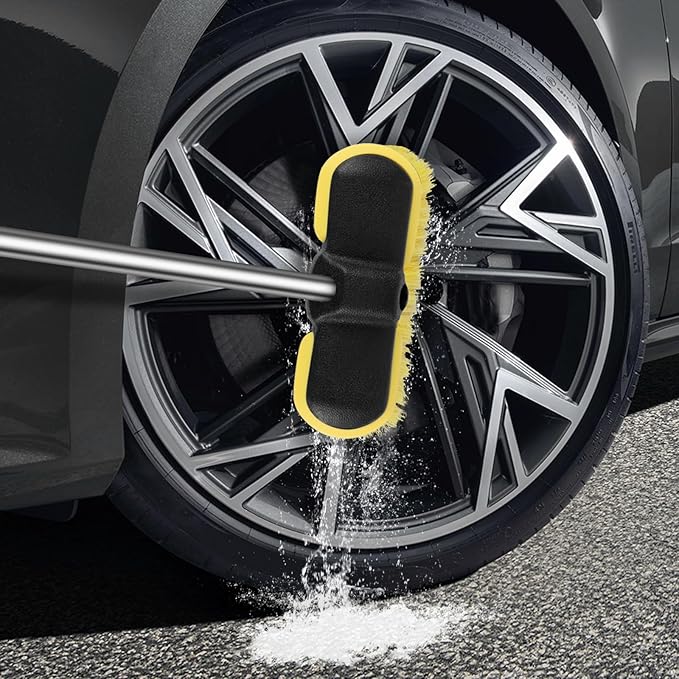 Car Wash Brush Head, 8'' Scrub Brush Attachment for Long Handle Extension Pole,Outdoor Broom and Scrubbing Brush for Cleaning Window, Wall, House Floor, Deck, Patio, Car