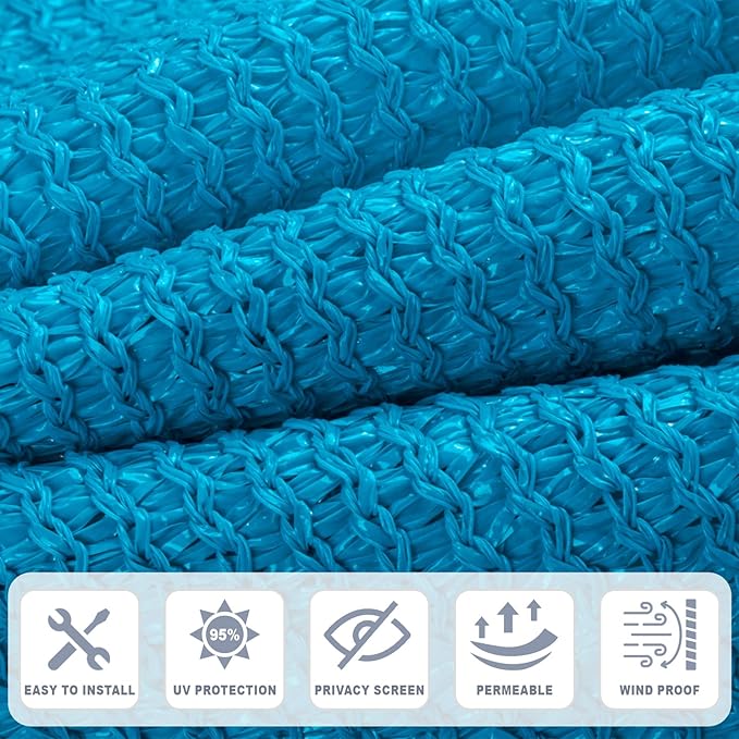 Cool Area Sun Shade Cloth with Grommets 3×18 FT Shade Panel Shade Tarp Screen Fabic for Outdoor Patio Pergola Cover Deck Garden, Turquoise Blue (Customized)