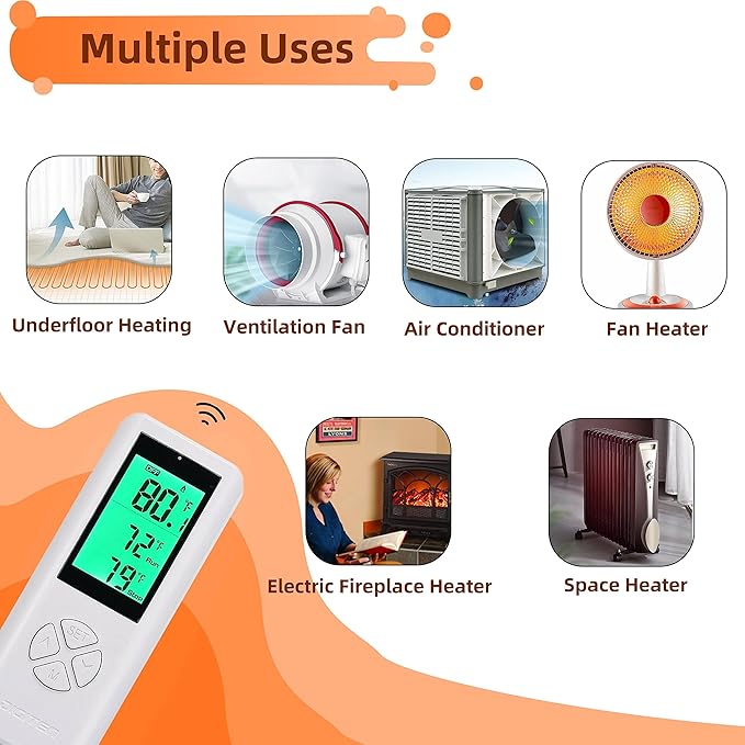 DIGITEN Temperature Controller WTC100 Wireless Thermostat Outlet Temperature Controlled Outlet Programmable Thermostat Controller Wireless Thermostat with Remote Sensor Greenhouse Thermostat