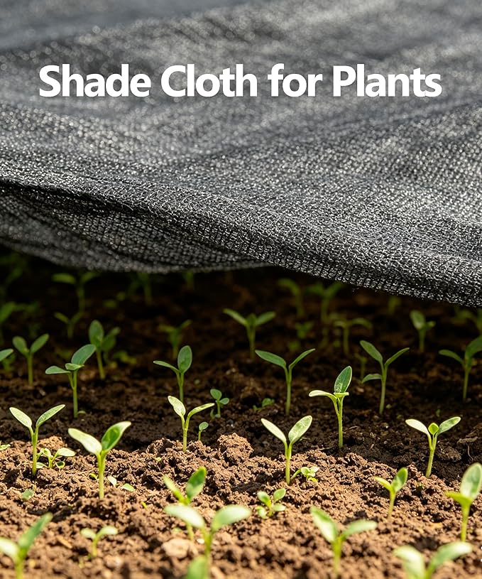 e.share Black Shade Cloth, 70%-80% Sunblock UV Protection, 10 FT X 18 FT Sun Mesh Net for Garden Plant Cover,Porch Screen,Pergola,Greenhouse,Chicken Coop,Car Barn Kennel,Backyard Patio Sunshade