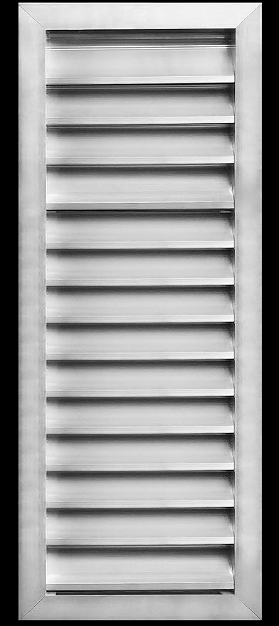 HVAC Premium 12"W x 30"H Aluminum Exterior Gable Louver Vent for Walls & Crawlspace - Weather-Resistant Air Grille with Screen Mesh - [Outer Dimensions 13.75"W x 31.75"H]