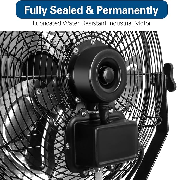 BILT HARD 3000 CFM 14 in. Outdoor Wall Mount Fan, 3-Speed Waterproof Wall Fan Industrial Grade High Velocity Outdoor Fans for Patio, Commercial, Garage, and Gazebo Use- UL Listed
