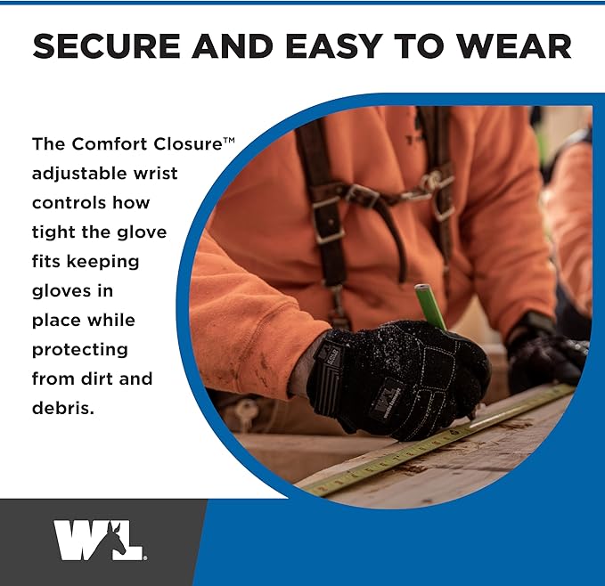 Wells Lamont Insulated Leather Work Gloves for Men - Fleece-Lined with 70g 3M Thinsulate for Warmth - Water-Resistant Goat Leather - Reinforced Palm & Thumb - Adjustable Wrist, Extra Large, 7854XL