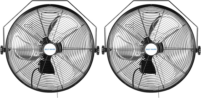 BILT HARD 4300 CFM 18 in. Outdoor Wall Mount Fan, 3-Speed Waterproof Wall Fan Industrial Grade High Velocity Outdoor Fans for Patio, Commercial, Garage, and Gazebo Use- UL Listed, 2 Pack