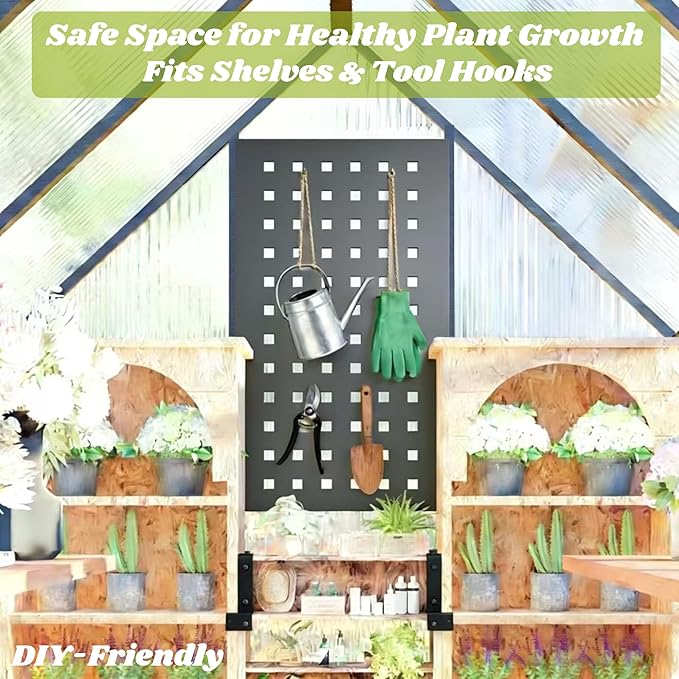 6 x 8 FT Greenhouse for Outdoors, Polycarbonate Greenhouse with Quick Setup Structure and Roof Vent, Aluminum Large Walk-in Green House for Outside Garden Backyard, Dark Gray