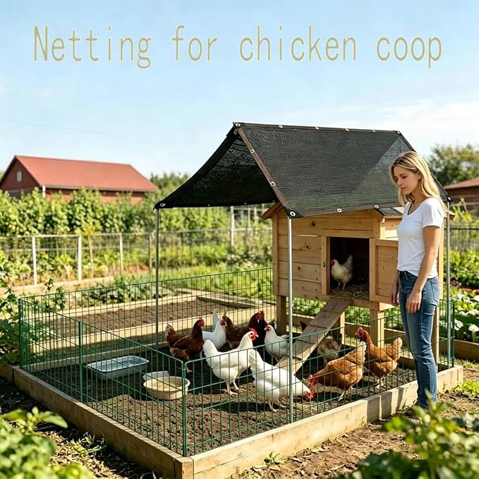 90% Shade Cloth for Garden- Breathable Mesh Tarp for Vegetables & Plants, Outdoor Patio Sun Shade with Grommets - Chicken Coop, Dog Kennel Cover(Black, 3.6 * 4.8M/12 * 16FT)
