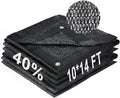 LOVE STORY 10x14FT 40% Black Shade Cloth Sun Shade Net with Grommets Sunblock Net Mesh Tarp for Garden,Plants Cover,Greenhouse and Patio