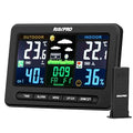 Wireless Weather Station with Outdoor Remote Sensor Indoor/Out Temperature and Humidity Alarm Clock Calendar Weather Forecaster with Color LCD Display